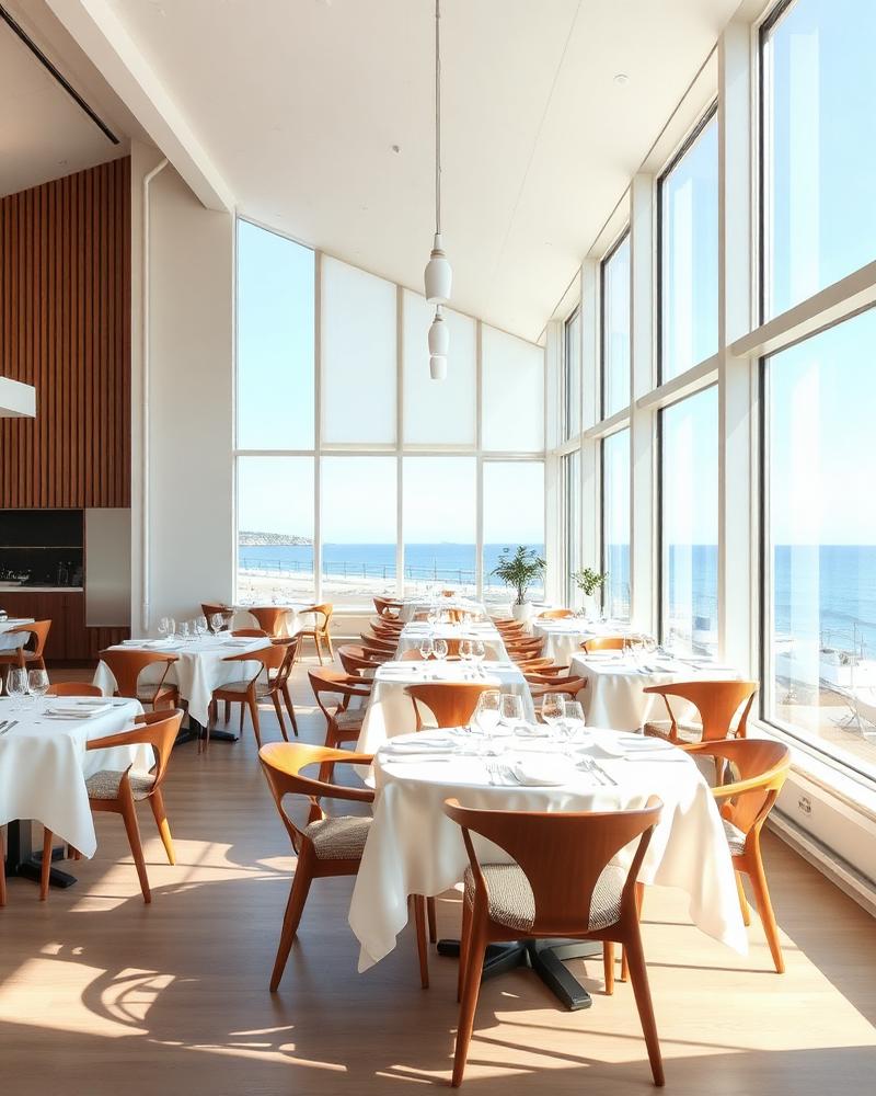Restauranten med udsigt over havet
